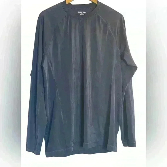 Set of 2 Lands’ End Men’s Long Sleeve Athletic Shirts Size Large Tall Blue Navy - Picture 2 of 15